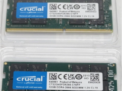 Crucial 64GB DDR4 2666 MHz CL19 SO-DIMM Memory Kit (2 x 32GB)