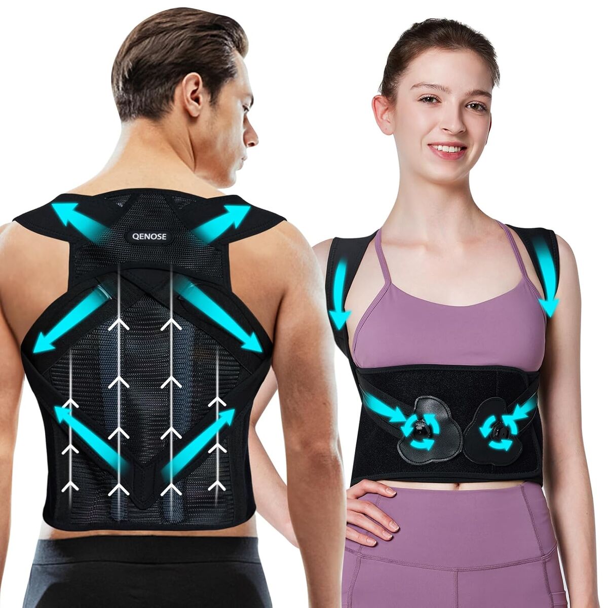 NEW Back Brace Posture Corrector Knob Adjustable Back Support Straightener- Scoliosis, Shoulder Posture Corrector M(27"-32")