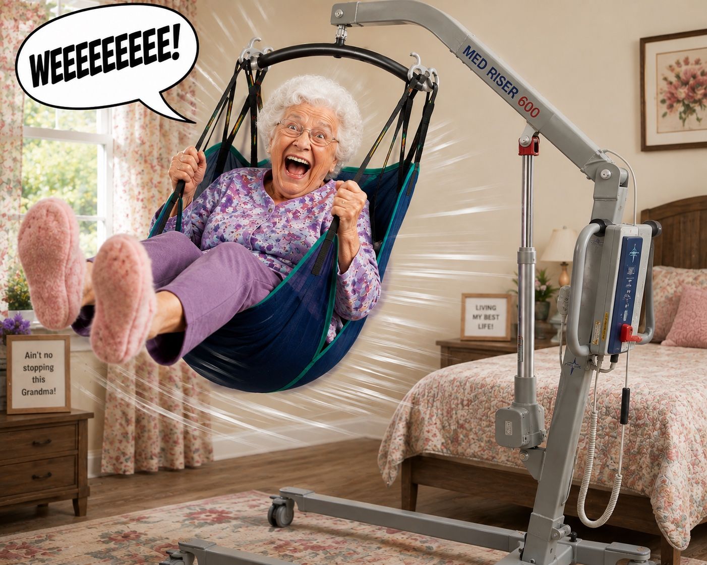 Med Riser 600 Patient Lift with Sling Attachments
