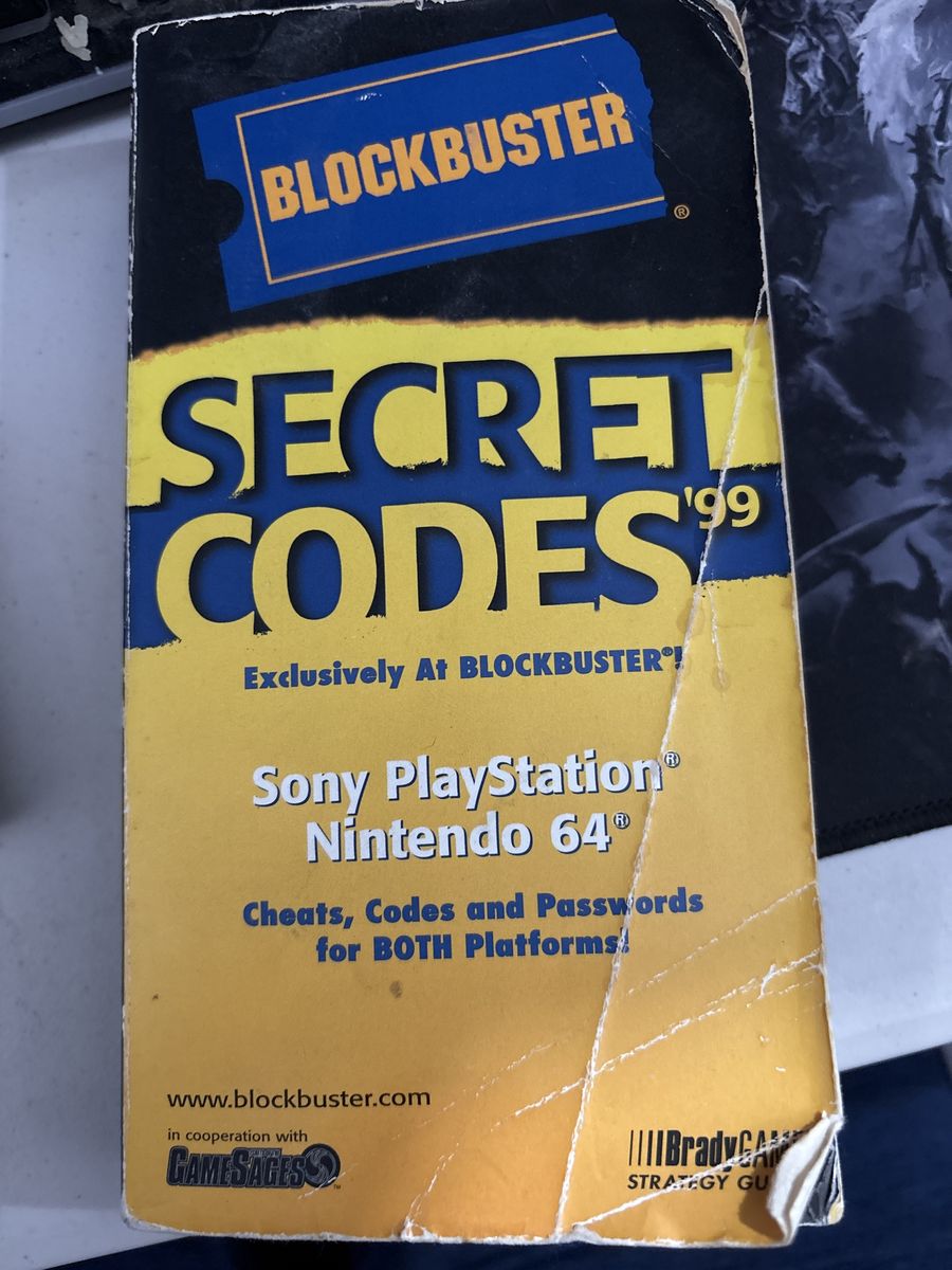Blockbuster secret codes 1999 Sony PlayStation Nintendo 64