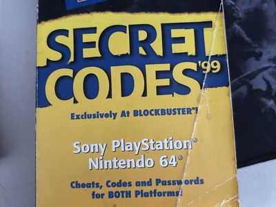 Blockbuster secret codes 1999 Sony PlayStation Nintendo 64