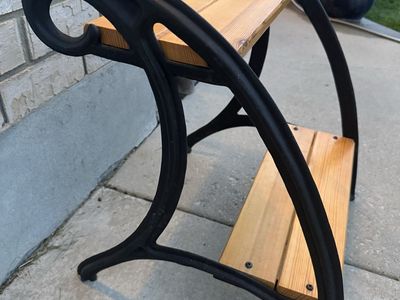 2-tier wrought iron & wood step stool,plant stand