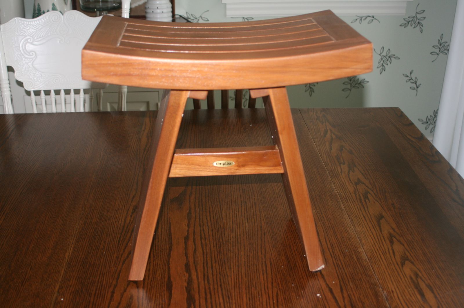 Simplex Teak Shower Bench  (chair) 18 inch Heavy Duty 300 Lb Capacity