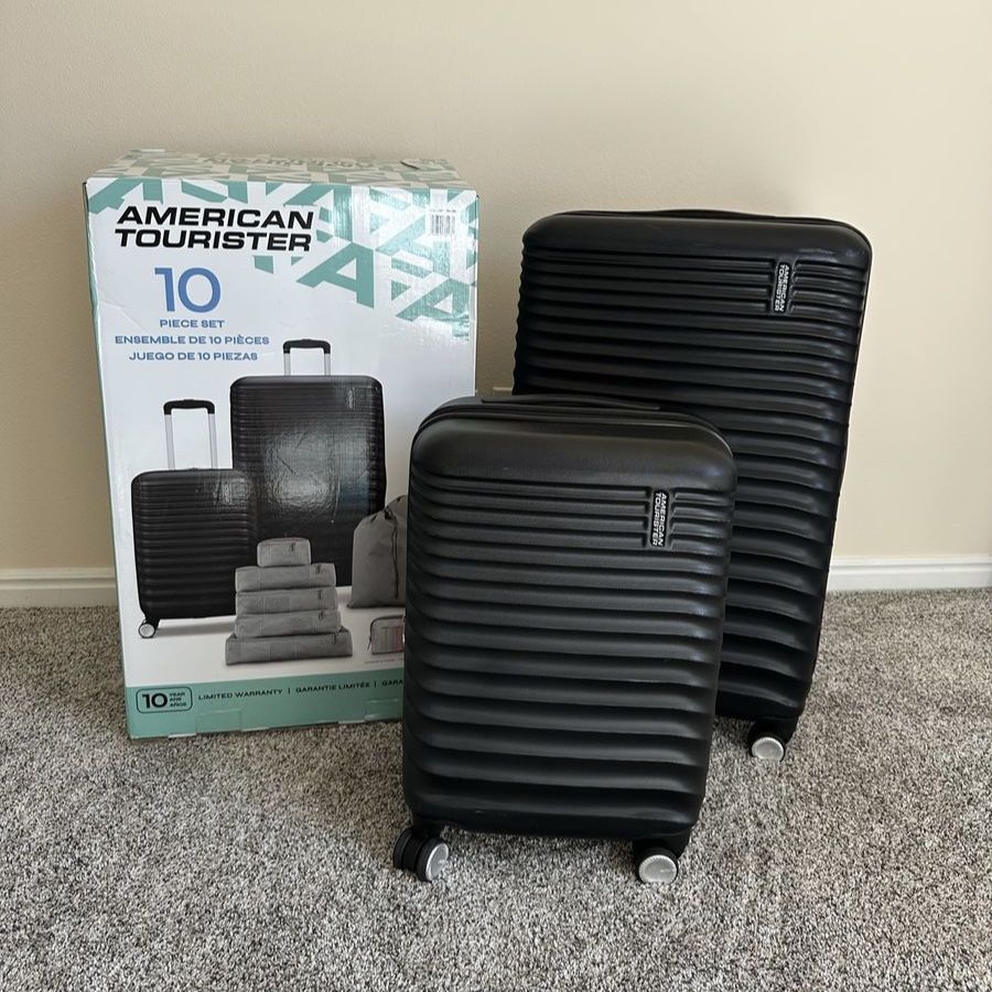 American Tourister 10 Piece Luggage Set. 21” Carry-On + 27” Suitcase