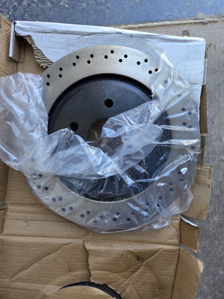 ACDelco Professional 18A2806 GM OEM Black Hat Rear Drilled Brake Rotor Corvette/Cadillac XLR