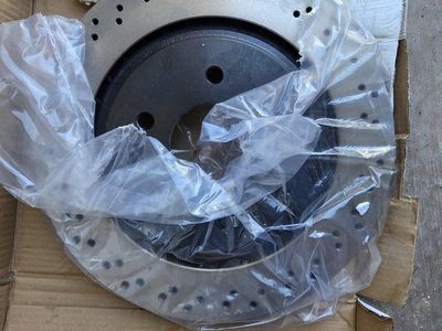 ACDelco Professional 18A2806 GM OEM Black Hat Rear Drilled Brake Rotor Corvette/Cadillac XLR
