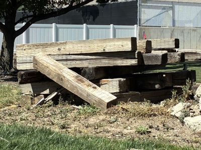 Railroad Ties ($50/all) and Concrete Chunk Pavers (FREE)