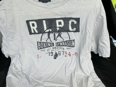 Polo Ralph Lauren RLPC Boxing Gymnasium Graphic Tee Shirt White Distressed M