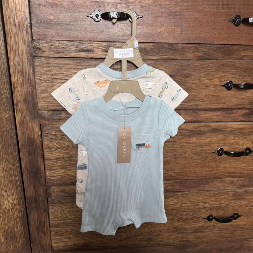 Chick Pea Baby Boy Romper Sets 3-6 months cars