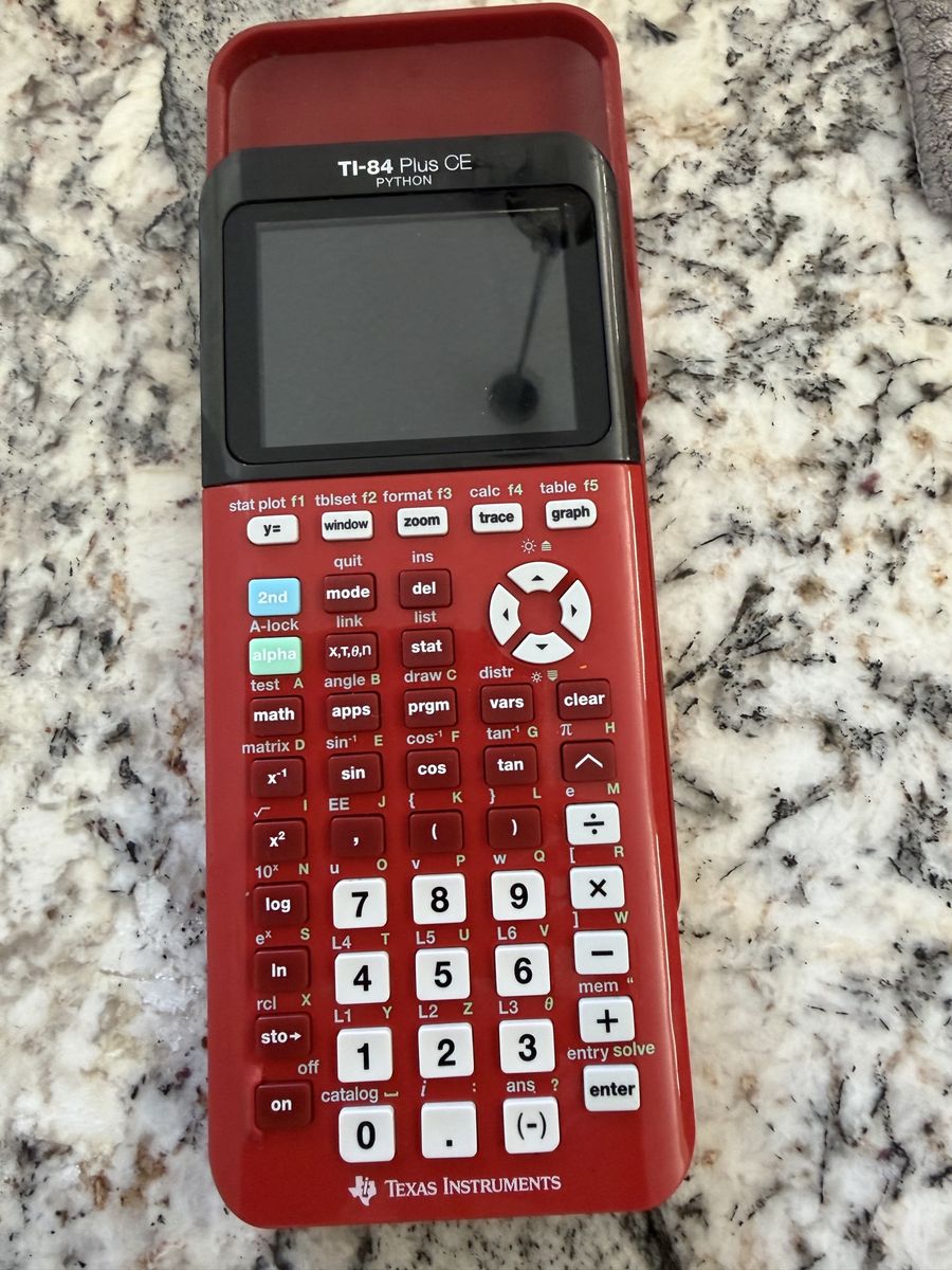 Texas Instruments TI-84 Plus CE Python Graphing Calculator - Red, EUC