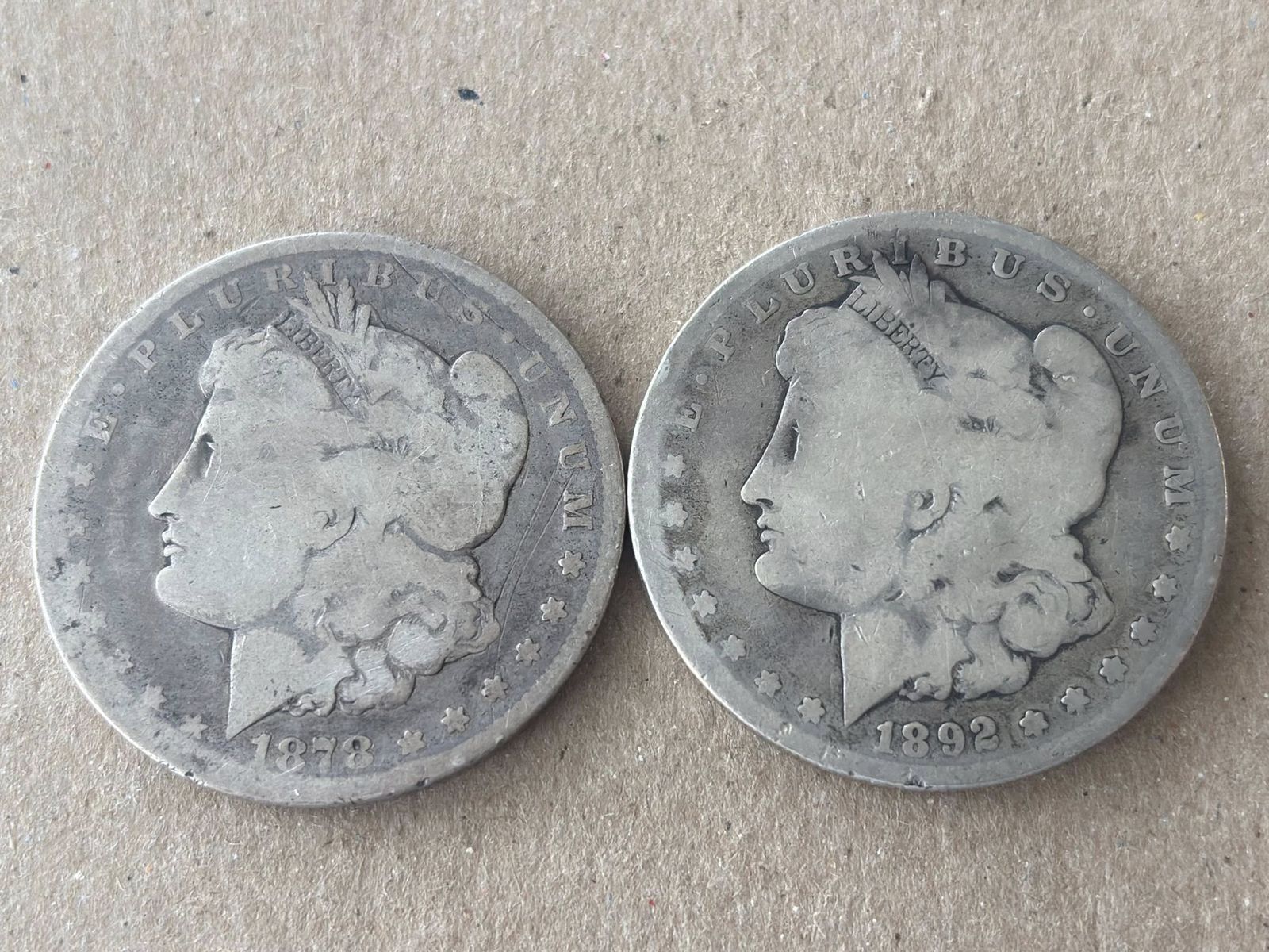 1878 cc Morgan, 1892s semi key date Morgans