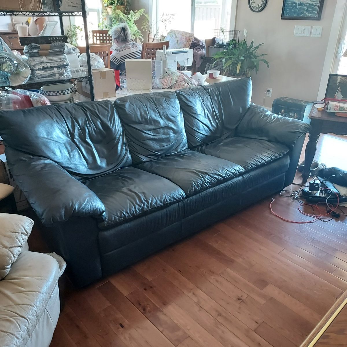 Blue Leather Couch