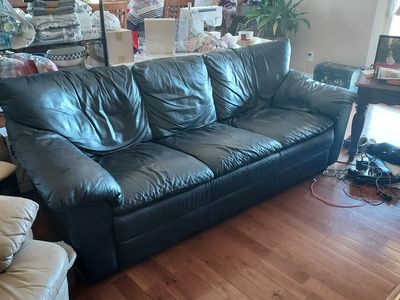 Blue Leather Couch