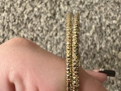 Gold Textured Hoop Earrings - Large, Lightweight Fashion Jewelry