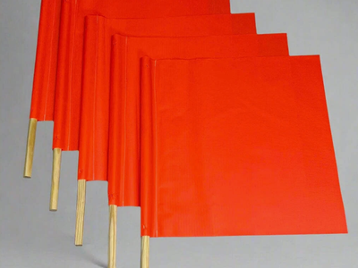 (5 PACK) Orange Banner Flag With Dowel Rods Sz 17.5" x 17.5"