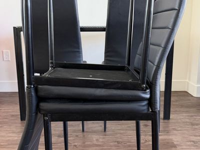 Glass Dining Table with 4 Chairs