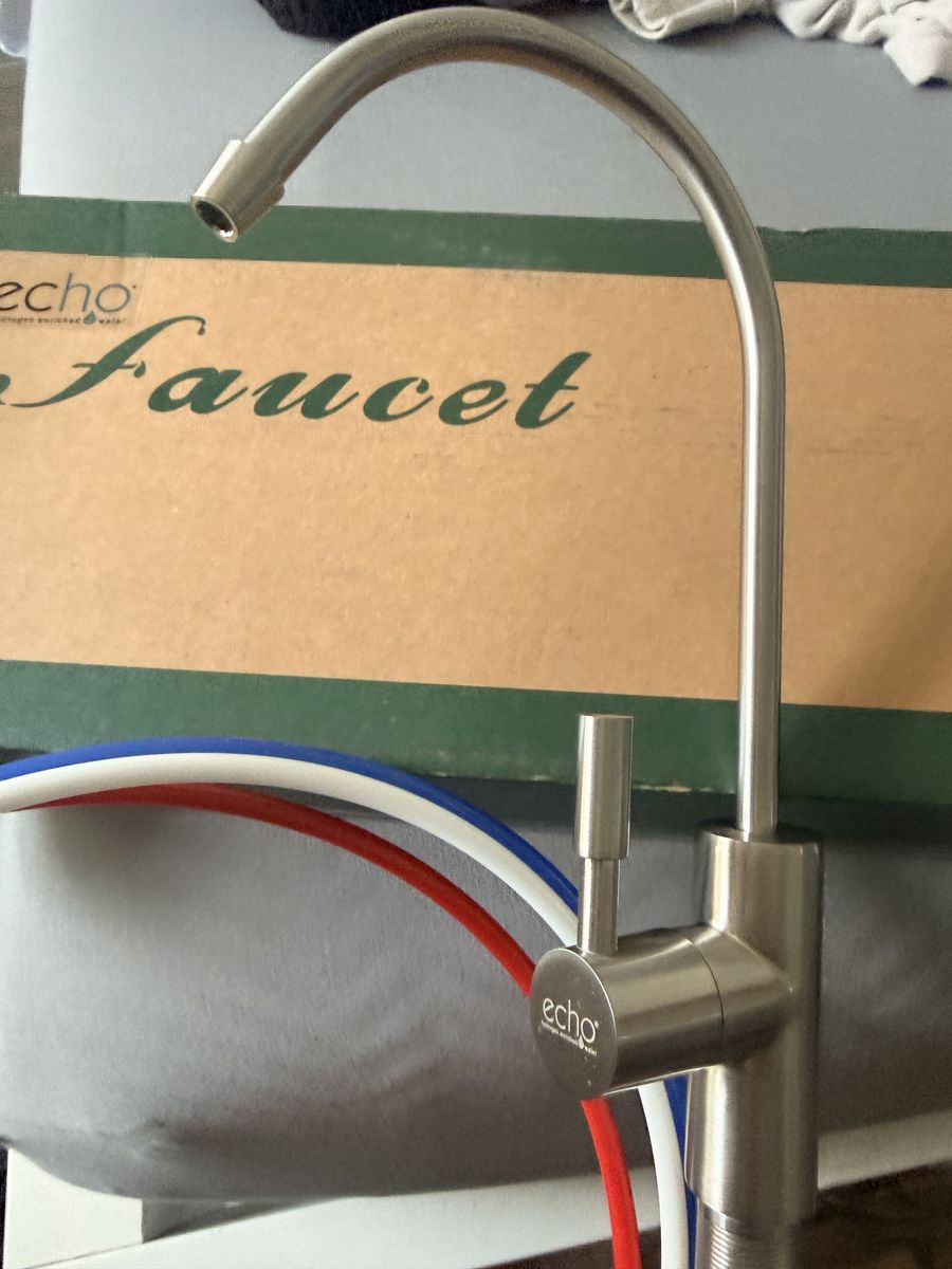 Brushed Nickle Water Faucet made by Echo Water, designed to dispense filtered water on-demand