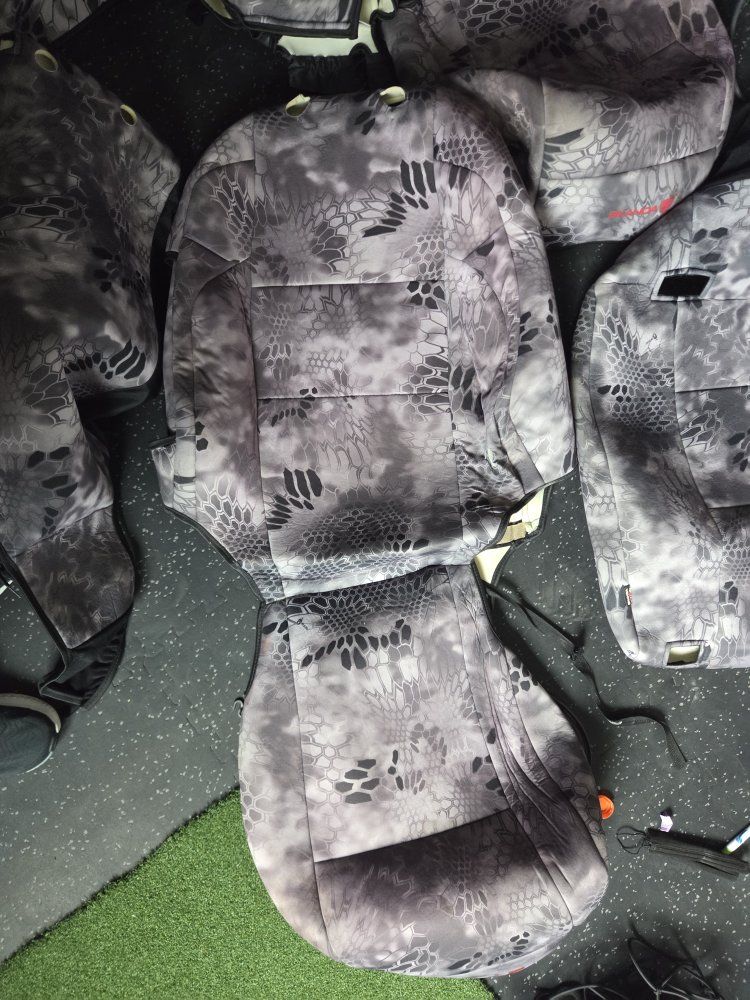 Kryptek Typhon Camo Full Set Car Seat Covers front and rear for 2021 Yoyota Tacoma.
