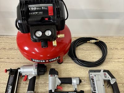 Porter-Cable Air Compressor & Nailer Kit – Compressor, Finish Nailer, Brad Nailer & Stapler