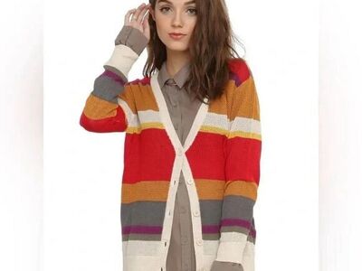 Doctor Who Fourth Doctor Striped Cardigan Size S