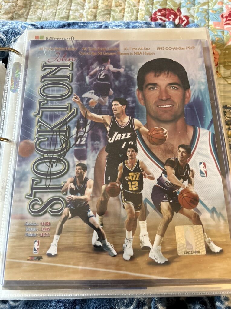John Stockton Autograph Utah Jazz 8x10 Photo Auto