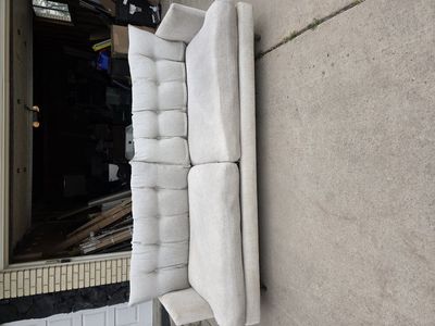 Bernhardt Living colette white cream fabric sofa