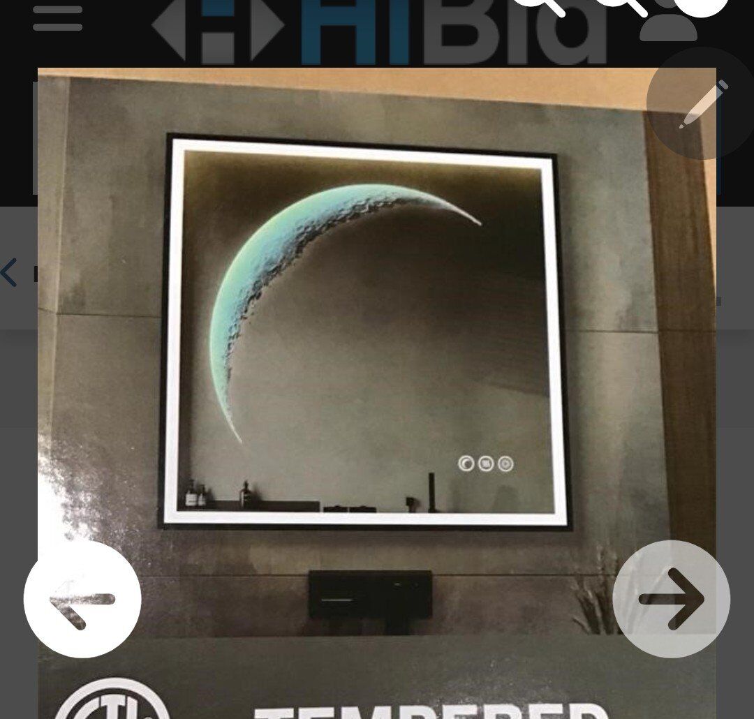 2 LED Backlit Vanity Mirrors w/Moon Design