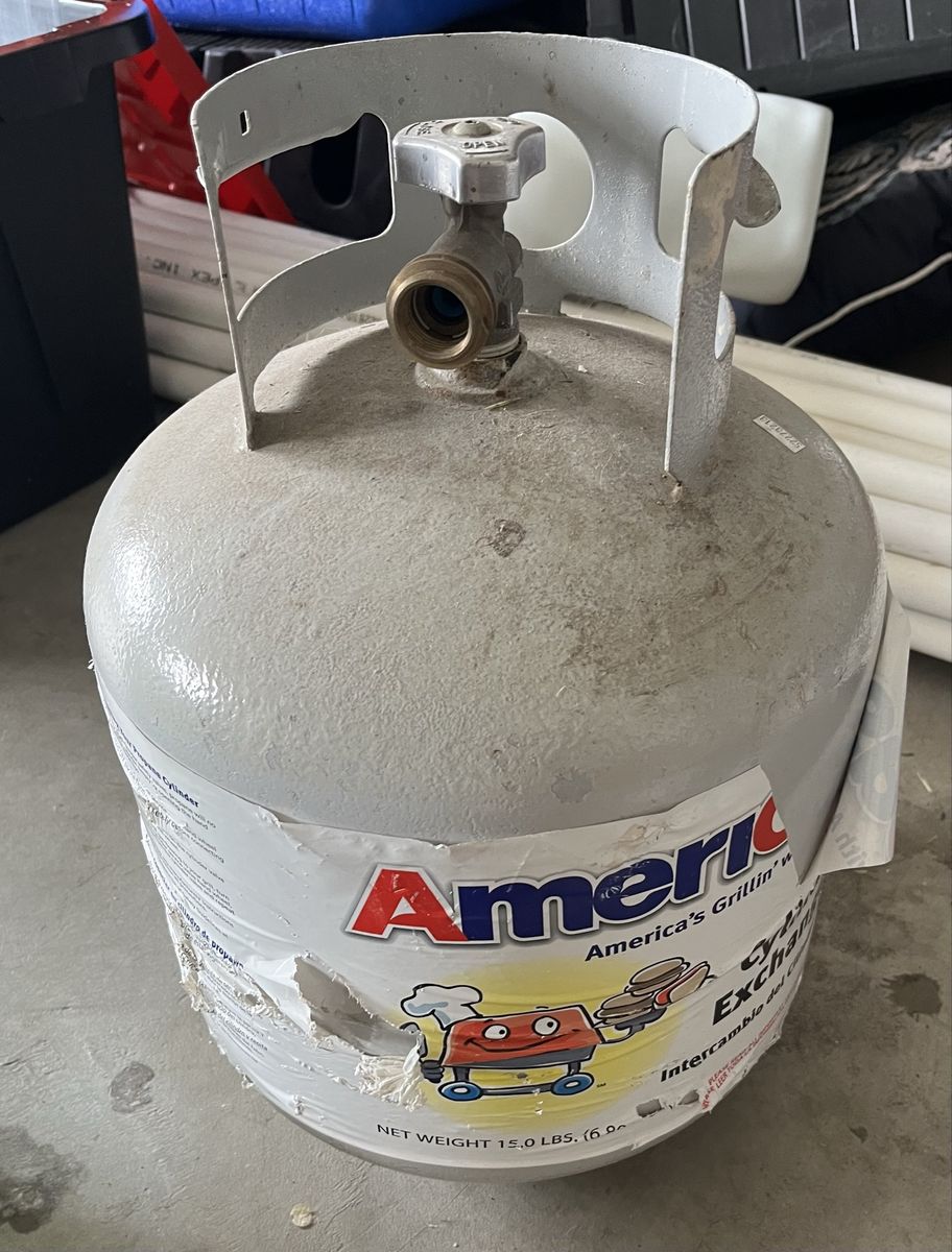AmeriGas 15 lb Propane Tank Cylinder - Used Exchangeable BBQ Grill Camping Fuel