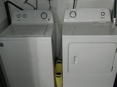 Amana White Top-Load Washer and Dryer Set - Used