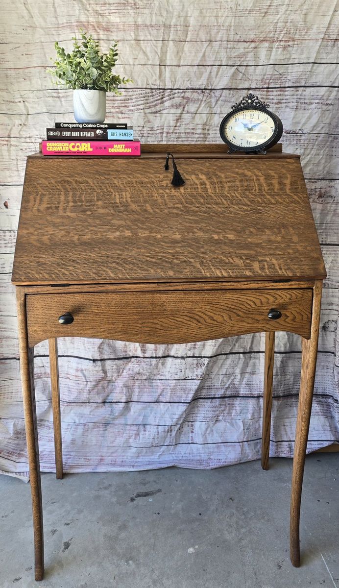 Restored Quarter Sawn Oak Drop Front Desk!