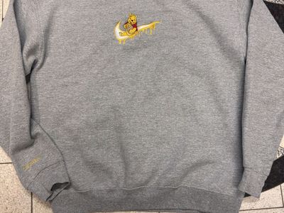 Custom Winnie the Pooh Swoosh Embroidered Crewneck Sweatshirt