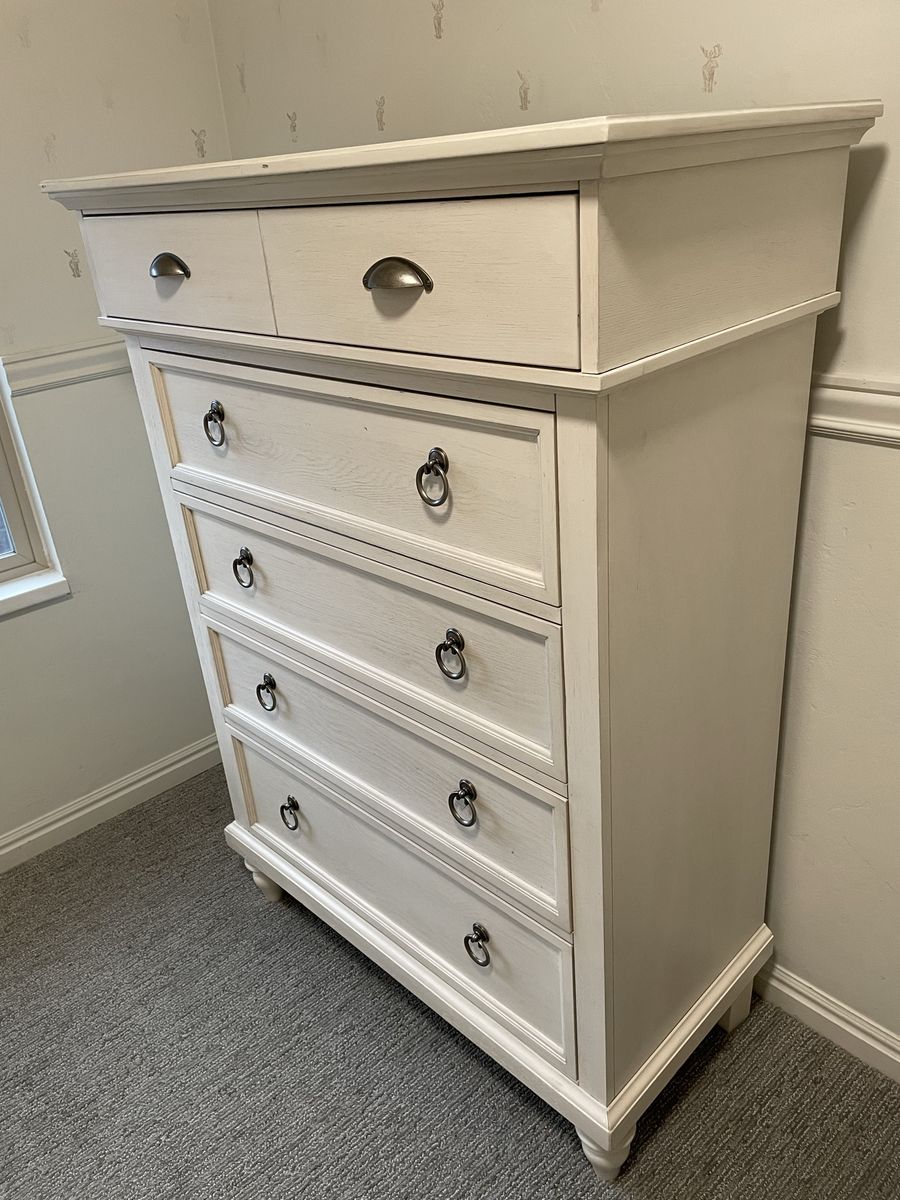 White tall dresser