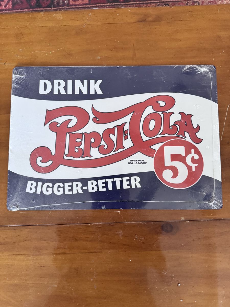Vintage Style Drink Pepsi-Cola 5¢ Metal Sign Bigger-Better