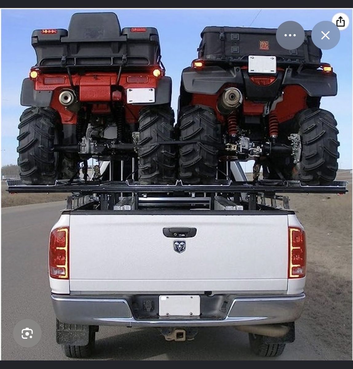 Custom Welded Steel ATV UTV Truck Bed Rack with Integrated Ramps - Fits Two ATVs/UTVs