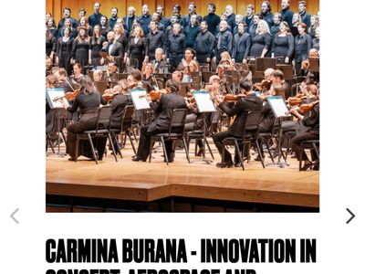 Two tickets to Carmina Burana, Friday April 10th 7:30 pm
