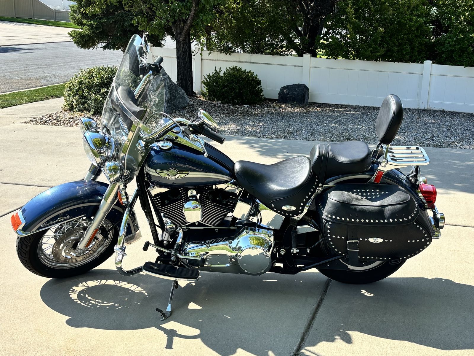 2003 Harley-Davidson Heritage Classic 100th Anniv. Softail Motorcycle - Rare Gunmetal Blue