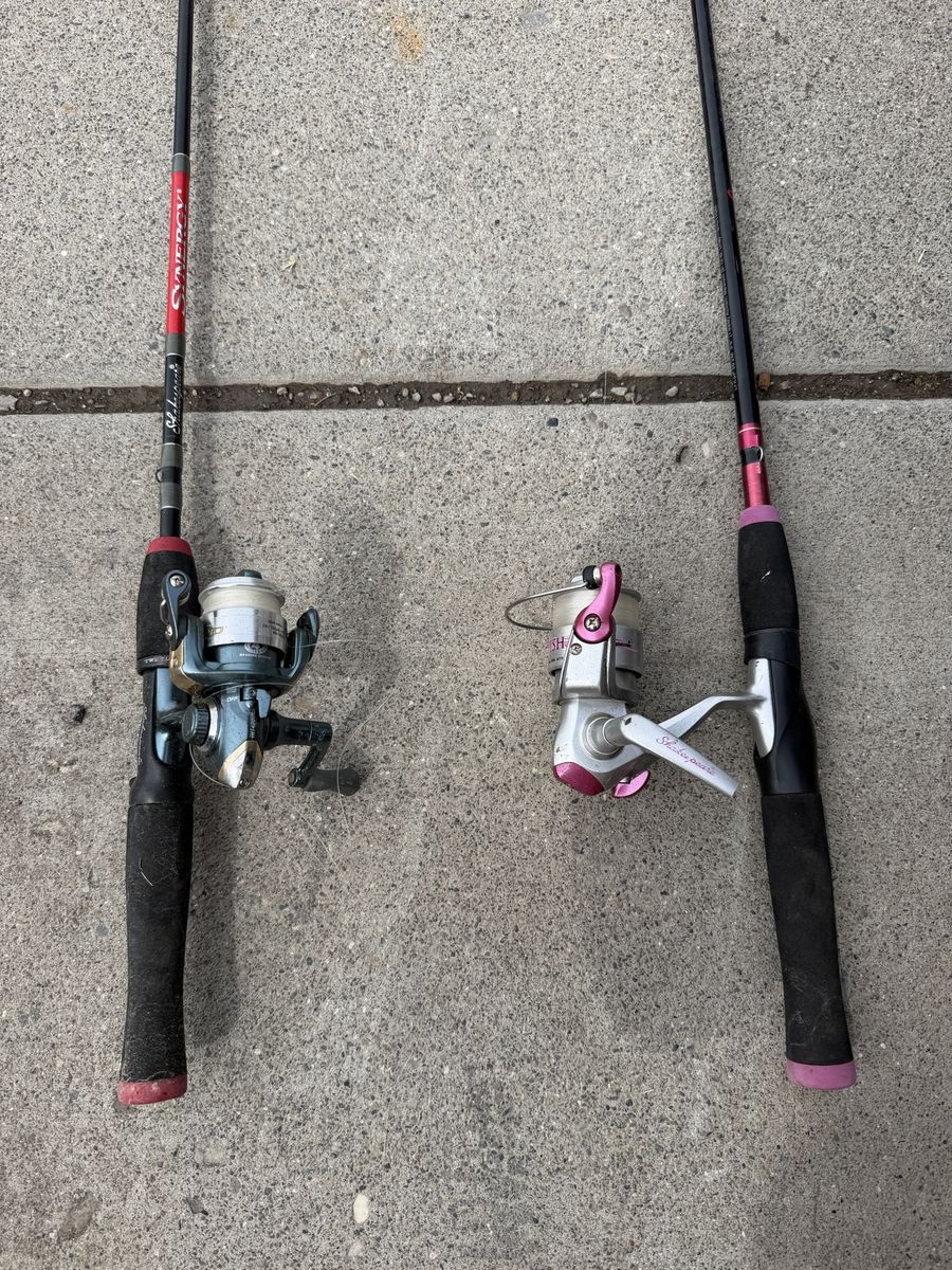 Shakespeare Synergy Fishing Rod and Reel Combo Set (Lot of 2)