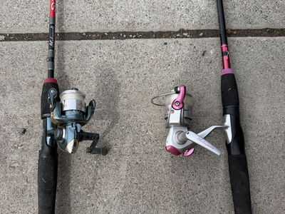 Shakespeare Synergy Fishing Rod and Reel Combo Set (Lot of 2)