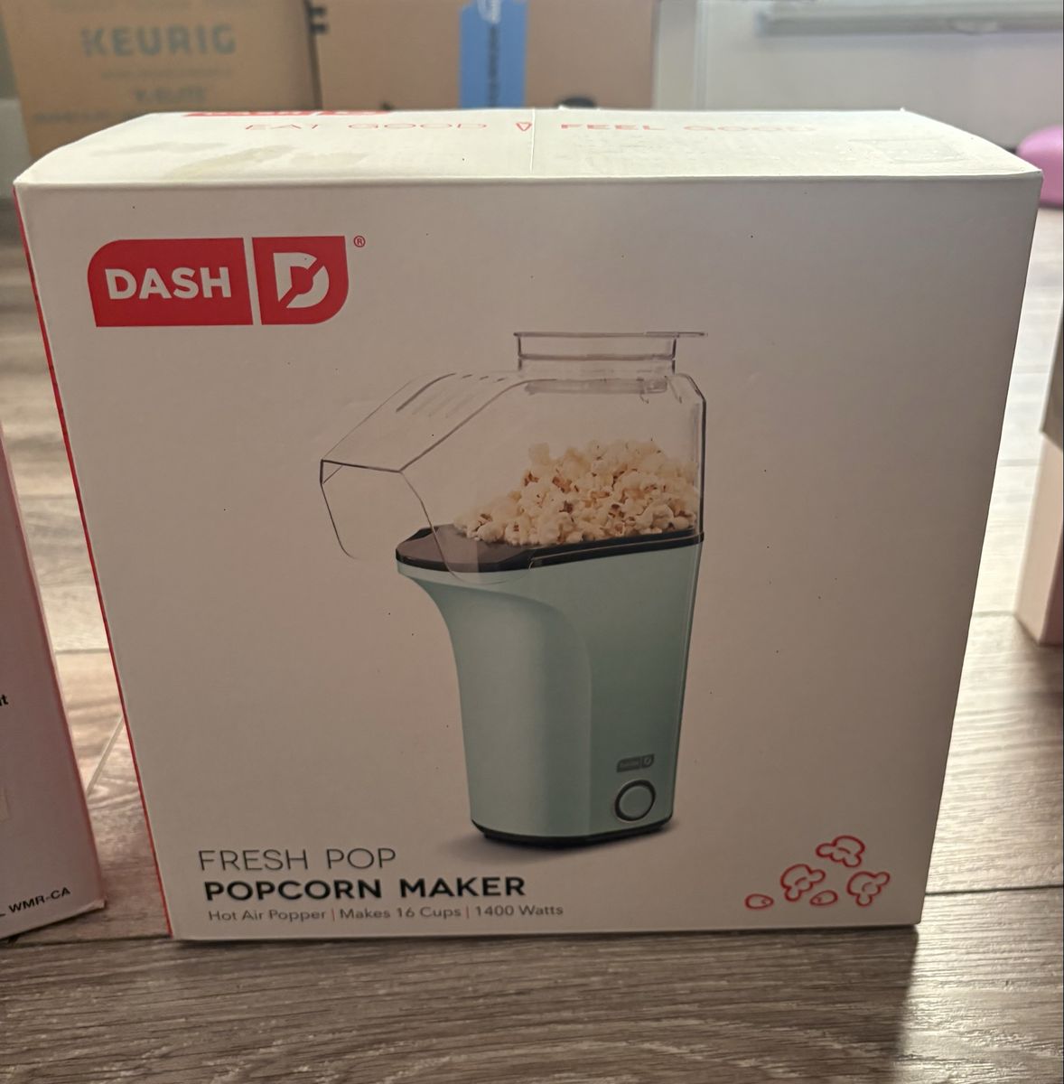 Dash Fresh Pop Popcorn Maker Hot Air Popper - Aqua (16 Cups, 1400W)