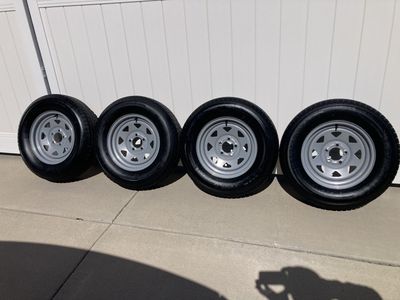 ST205/75R15 Trailer Tires and Wheels (Matching set of 4)