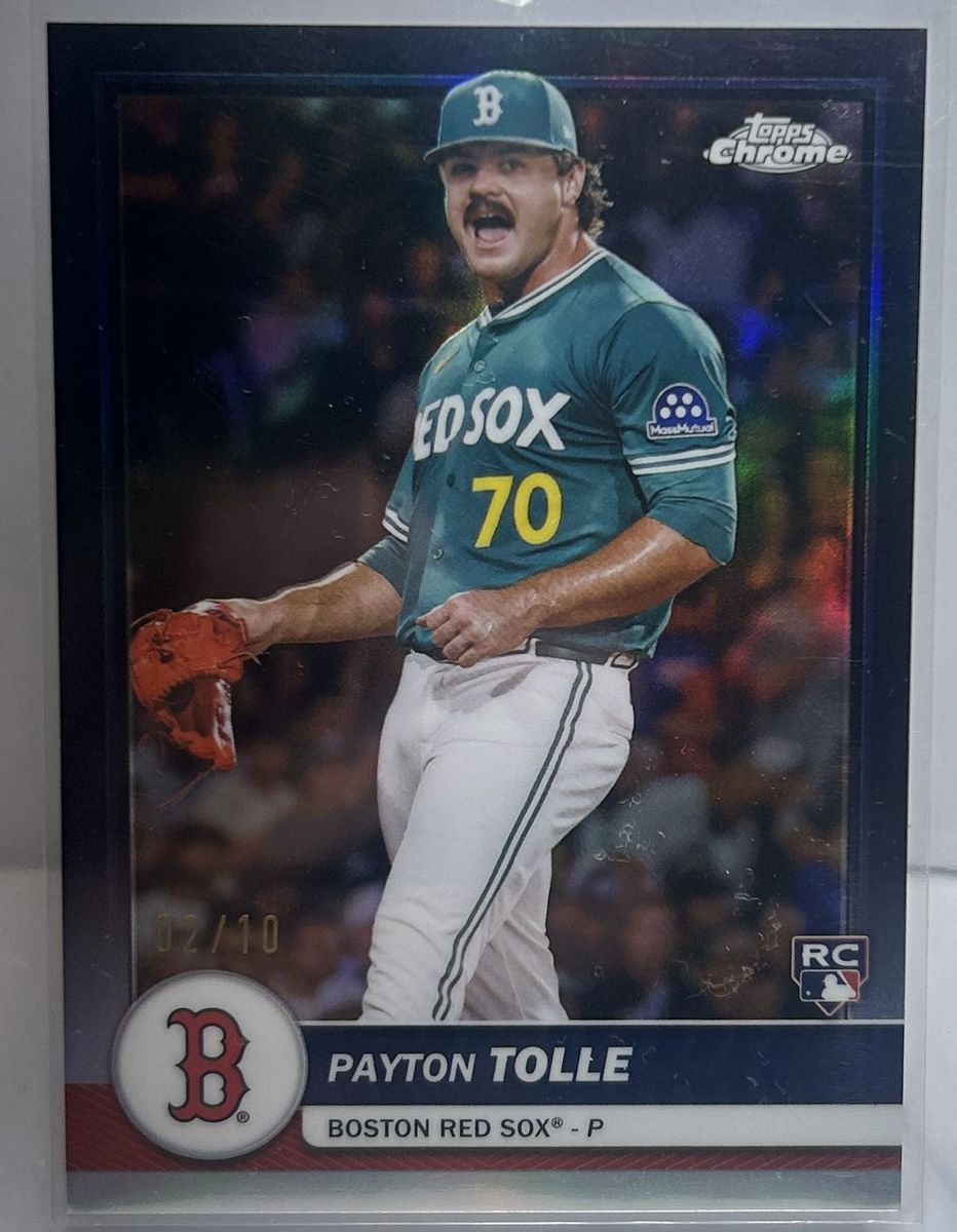 Payton Tolle 2024 Topps Chrome Refractor RC Baseball Card #02/10 Boston Red Sox Pitcher