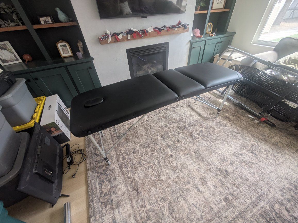 Portable Black Massage Table - Adjustable Lightweight Folding Spa Bed