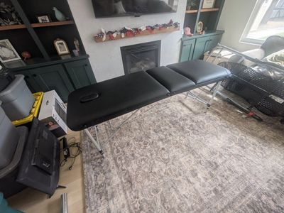 Portable Black Massage Table - Adjustable Lightweight Folding Spa Bed
