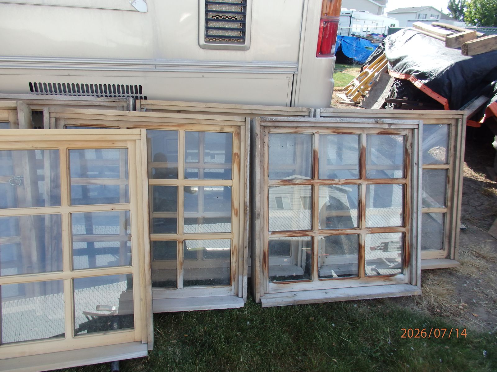 36" X 36" wood frame windows