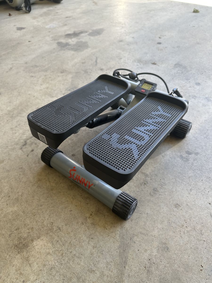 Sunny Health & Fitness Mini Stepper with Resistance Bands & Digital Monitor
