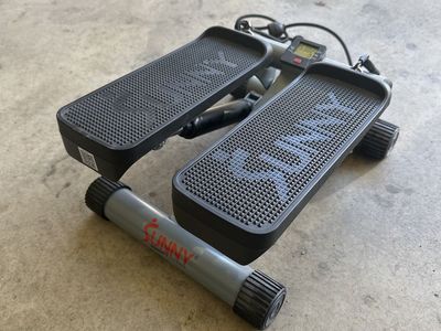 Sunny Health & Fitness Mini Stepper with Resistance Bands & Digital Monitor