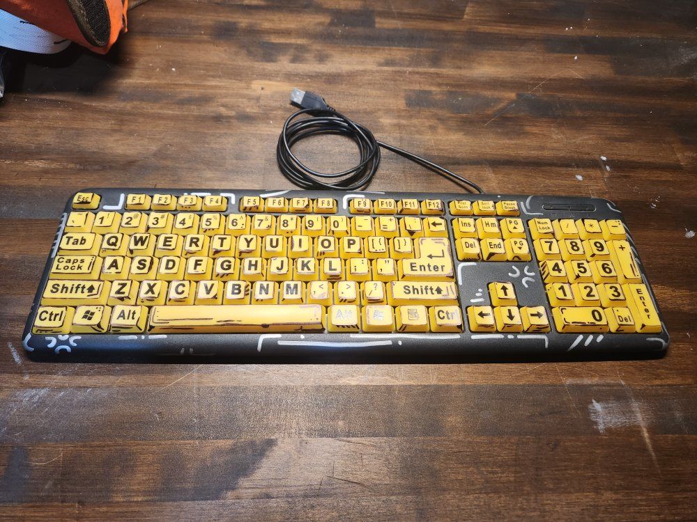Custom Comic Book-Style Wired USB Keyboard - Unique Hand-Painted Design, QWERTY Layout