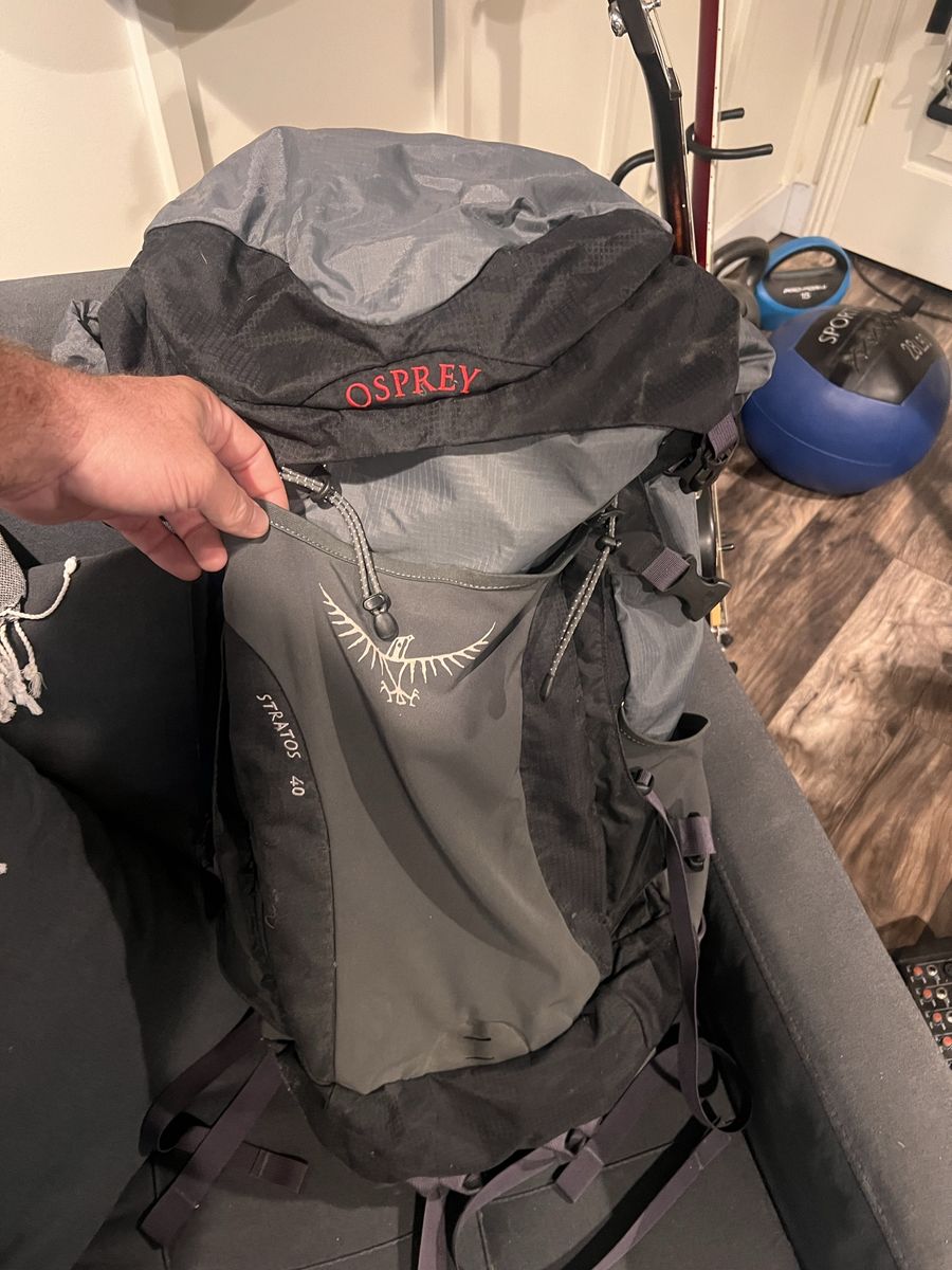 Osprey Stratos 40 Hiking Backpack - Gray, Ventilated