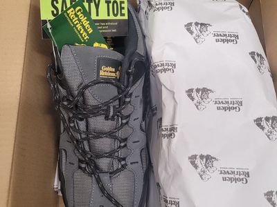 Golden Retriever 1365 Men's Gray Suede/Mesh Trailrunner Steel Toe Shoes Size 12