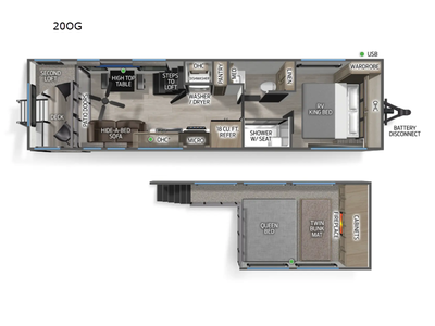 2026 Forest River RV Cherokee Timberwolf 20OG Destination Trailer Front Bedroom|Loft